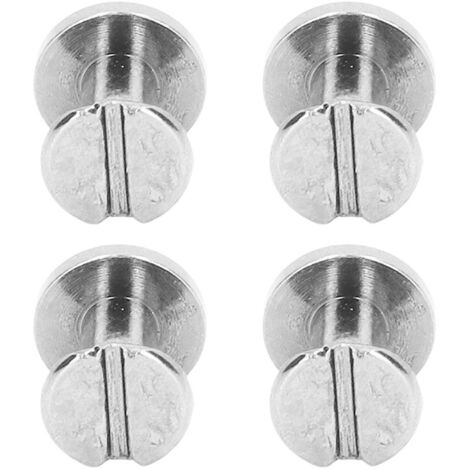 100 Rivets en Laiton pour Travail du Cuir, Vis Chicago Argentées Tête Plate et Bombée, 9x5mm, Lot de 100 Pièces
