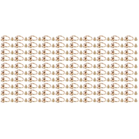 100 Rivets Moines à Anneaux 8mm Cuivre Haut Brillant pour Sacs Vêtements Chaussures DIY Doré