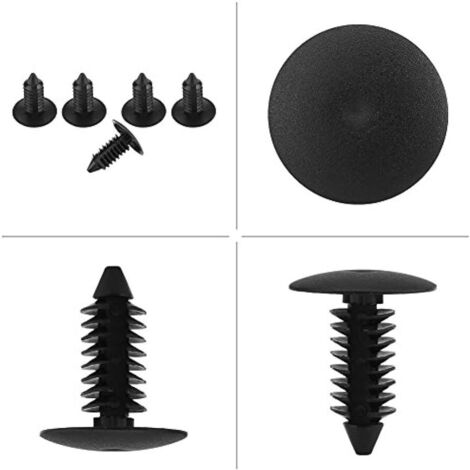 100 rivetti in plastica per paraurti auto, clip di montaggio, rivetti per carrozzeria, elementi di fissaggio, clip per paraurti e pannelli di rivestimento, clip a rivetto a scatto per portiere e carro