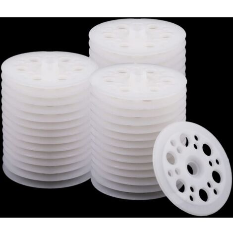 100 rondelle piatte in plastica, rondelle in plastica da 45 mm, rondelle in polipropilene, rondelle in schiuma per il fissaggio e il supporto di pannelli isolanti in schiuma.
