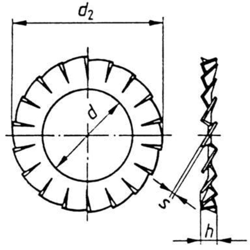 100 rondelles à dents A4.3 Toolcraft D6798 194754