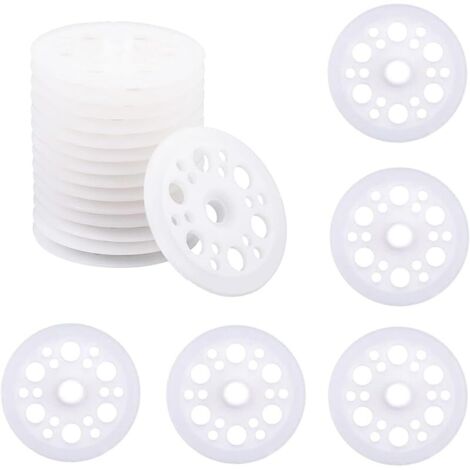 100 Rondelles en Plastique de 46mm, Rondelles en Polypropylène et Mousse pour la Fixation et le Support des Panneaux Isolants en Mousse