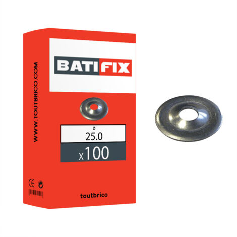 100 rosaces sanitaire plates Ø25mm zingué Batifix