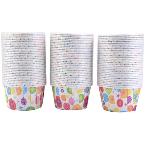 100 runde Papier-Muffinförmchen zum Backen, für Muffins, Hochzeiten und Partys 4