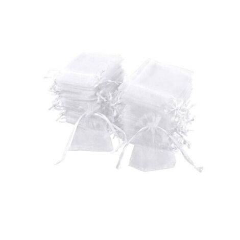 100 sacchetti in organza bianchi, 20 x 30 cm, sacchetti regalo in organza, sacchetti per gioielli, sacchetti per matrimoni, sacchetti per lavanda, bomboniere