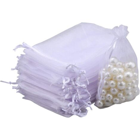 100 sacchetti in organza, sacchetti regalo in organza, sacchetti per gioielli, sacchetti alla lavanda per regali di gioielli, caramelle, matrimonio - 10x15 cm bianco