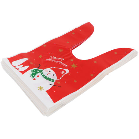 100 Sacs Cadeaux de Noël Réutilisables Écologiques pour Biscuits Chocolats Bonbons - 100Pcs Sacs Cadeaux Alimentaires Mignons