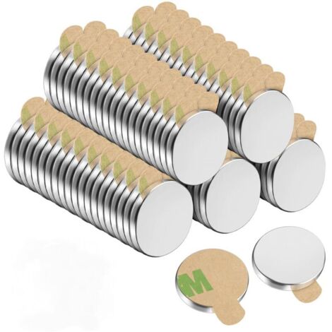 100 selbstklebende Magnete (10 x 1 mm) – Kleine, runde Klebemagnete aus starken Neodym-Magneten für Kühlschrank, Küche, Bastelarbeiten, DIY-Projekte und Fotos