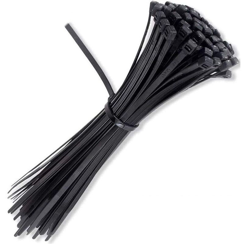 100 self-locking cable ties made of heavy-duty nylon, 20 cm long