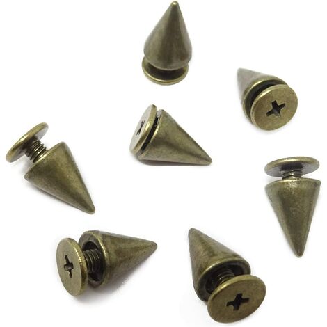Cone Screw Back Metal Studs Leather-craft Rivet Bullet Spikes Golden Silvery 74 