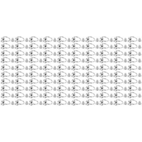 100 Sets Anneaux de Tirage à Rivets Moine 8mm Cuivre Haut Brillant pour Vêtements, Sacs, Chaussures DIY, Argenté