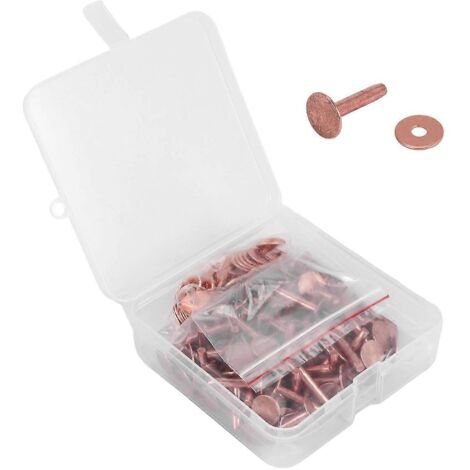 100 Sets Copper Rivets and Washers Leather Rivet for Wallets Collars--
