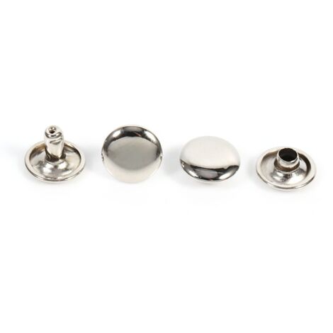 100 Sets de Rivets Double Calotte en Métal pour DIY Bricolage Accessoires 10x8mm(Argent)