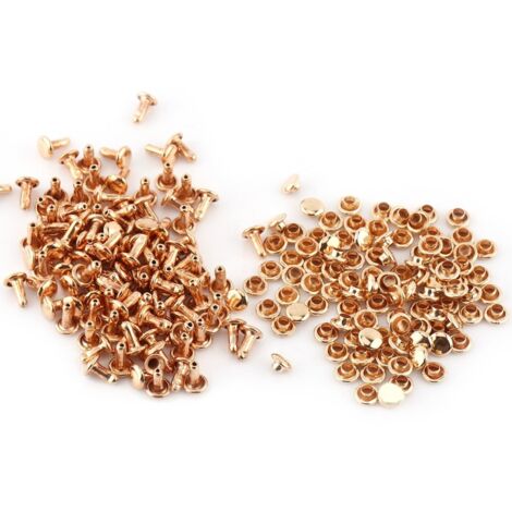 100 Sets de Rivets Double Calotte en Métal pour DIY Bricolage Accessoires 6x8mm(Or)