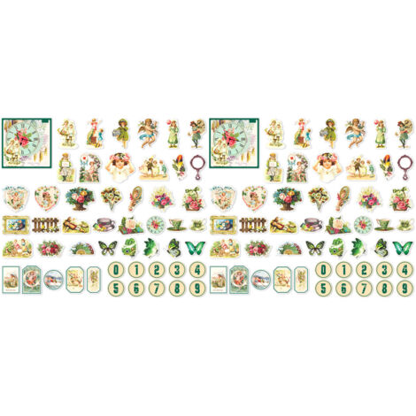100 Sheets Vintage Stickers Fadeproof Victorian Stickers for Scrapbooking for Notebook Garden Secret