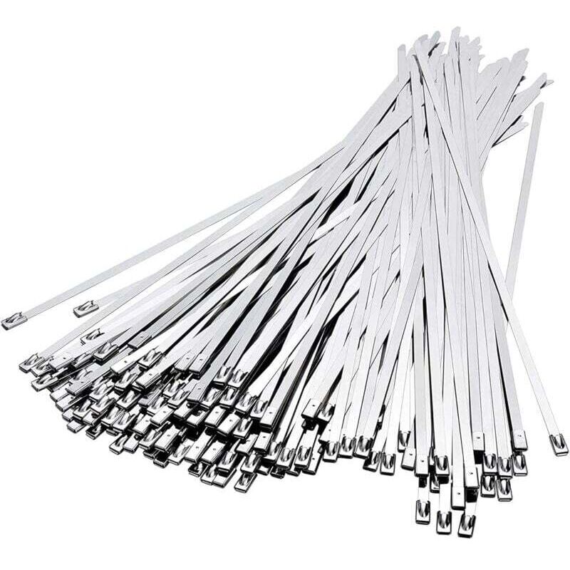 100 stainless steel cable ties 300 mm × 4.6 mm Stainless steel cable ties for exhaust systems, cable bundling, maintenance fences, roofing