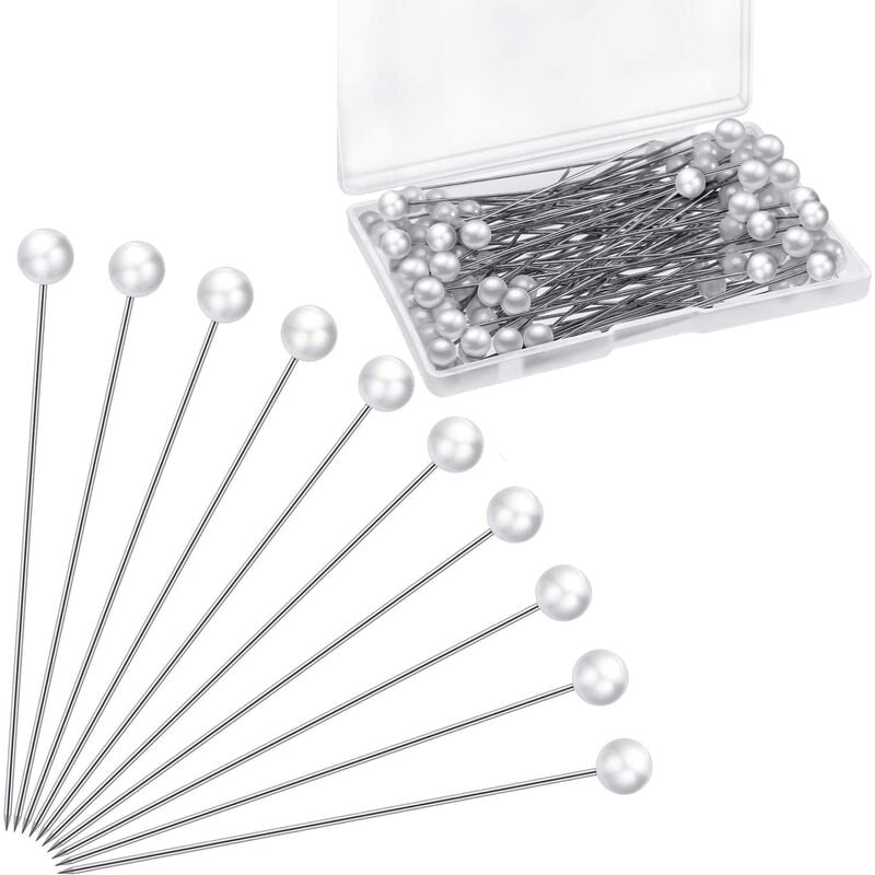 100 Stück Nähnadeln, gerade Nadeln, Corsage-Nadeln, künstliche Perlenkopf-Nadeln, Hochzeitsstrauß-Nadeln, weiße, gerade Nadeln zum Nähen, Basteln, | 06286529013446 100 Stück Nähnadeln, gerade Nadeln, Corsage-Nadeln, künstliche Perlenkopf-Nadeln, Hochzeitsstrauß-Nadeln, weiße, gerade Nadeln zum Nähen, Basteln, | 06286529013446