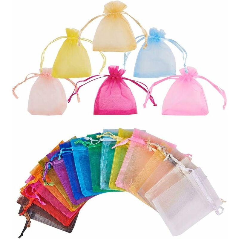100 Stück Organza-Schmuck-Geschenkbeutel, Beutel mit Kordelzug, zufällige Farben, 7 x 9 cm | 06220058113154 100 Stück Organza-Schmuck-Geschenkbeutel, Beutel mit Kordelzug, zufällige Farben, 7 x 9 cm | 06220058113154