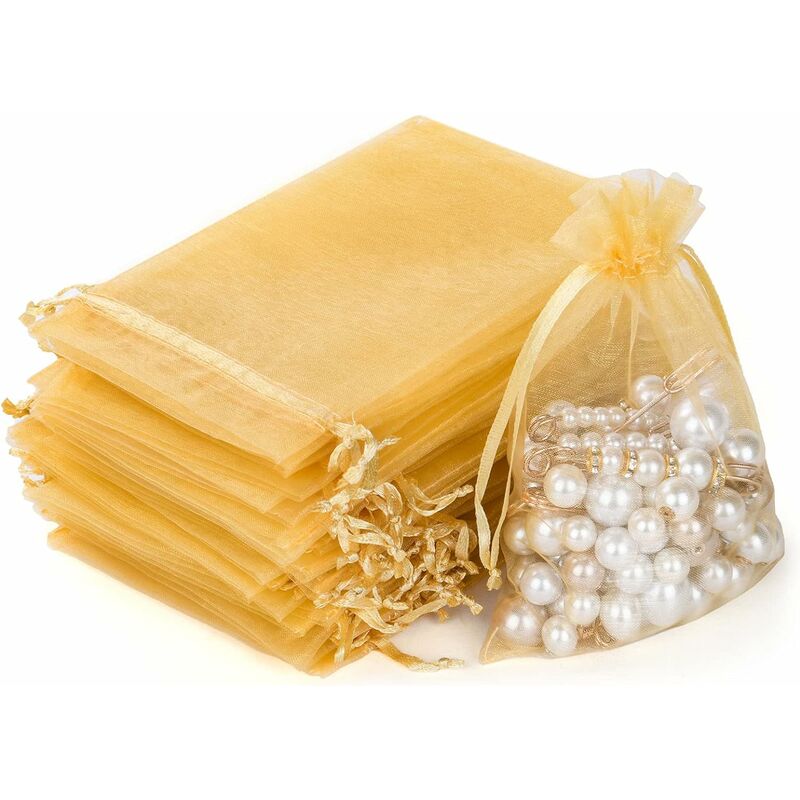 100 Stück Organzabeutel, 10 x 15 cm, goldene Organza-Geschenkbeutel mit Kordelzug, Schmuckbeutel, Lavendelbeutel, Hochzeitsgeschenkbeutel, | 09466991471334 100 Stück Organzabeutel, 10 x 15 cm, goldene Organza-Geschenkbeutel mit Kordelzug, Schmuckbeutel, Lavendelbeutel, Hochzeitsgeschenkbeutel, | 09466991471334
