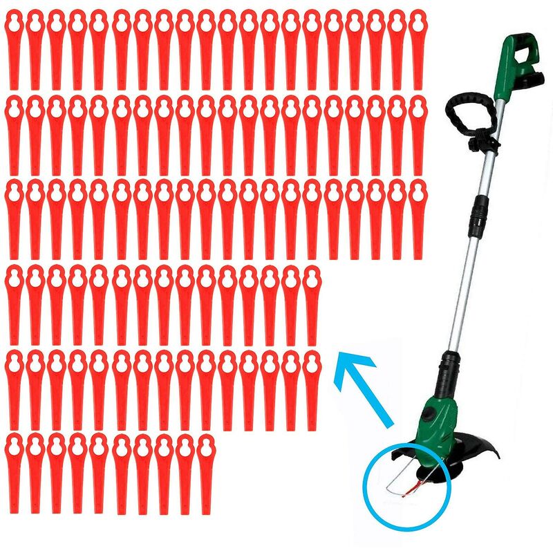 100 Stück Rasenmäher Kunststoff Schneidklingen 83mm Rasentrimmer Cutter Gartenwerkzeug Ersatz | 09349815735587