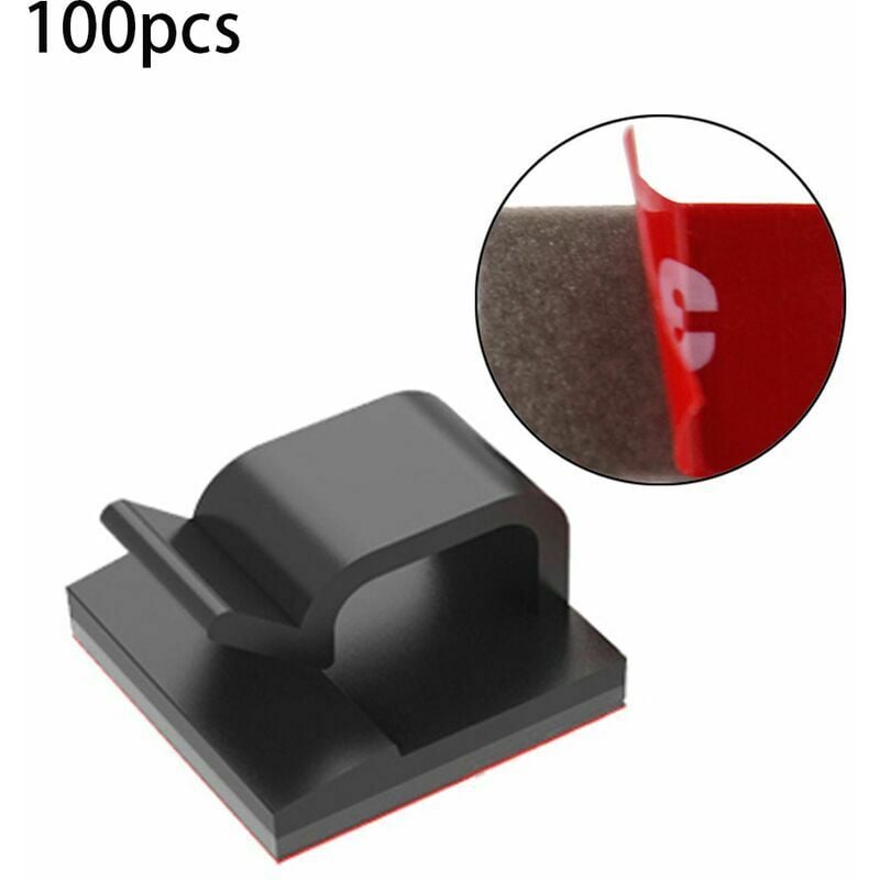 100 Stück selbstklebende Kabelmanagement-Clips für Fernseher, pc, Laptop, Büro, Zuhause – Schwarz | 07007910257046 100 Stück selbstklebende Kabelmanagement-Clips für Fernseher, pc, Laptop, Büro, Zuhause – Schwarz | 07007910257046