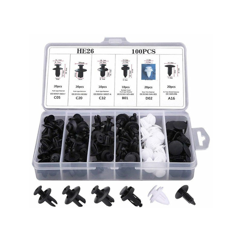 100 stücke Auto Zubehör Mixed Auto Fastener Clip Push-Halter für Jeep Wrangler Zubehör Hyundai Creta Nissan Patrol,100pcs-Box | 04537365720558 100 stücke Auto Zubehör Mixed Auto Fastener Clip Push-Halter für Jeep Wrangler Zubehör Hyundai Creta Nissan Patrol,100pcs-Box | 04537365720558