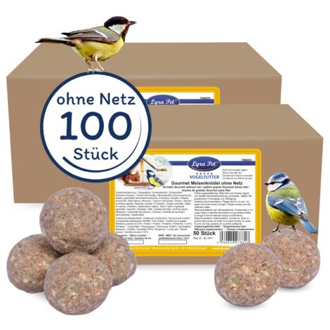 50 - 200 Stk. Lyra Pet® Gourmet Meisenknödel schalenfrei ohne Netz á 85  g