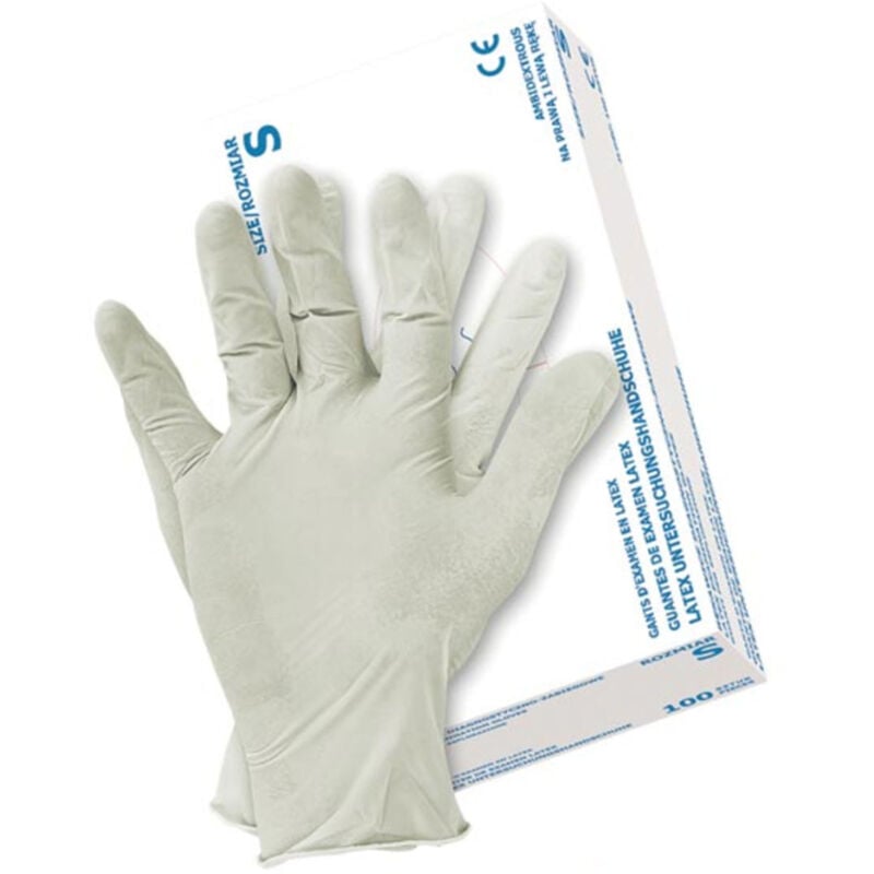 Image of Reis - 100 Stk. Naturlatex Einweghandschuhe Lebensmittelzulassung m