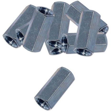 100 Stk. Sechskant-Distanzmuffe Gewindemuffe M 10 x 30 mm - Stahl verzinkt