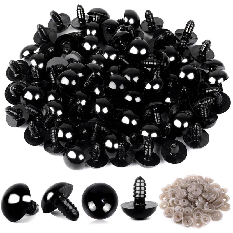 Image of Tlily - 100 Stück Sicherheitshäkelaugen, Großpackung, 100 Stück Häkelscheiben (0,24 Zoll/6 mm)