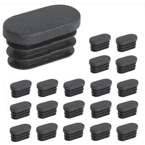 100 Stück 15 x 30 mm Kunststoff-Endkappen, für Rohre, Möbelbeine, ovale Endkappen, für Kunststoff-Stuhlbeinkappen, für ovale Rohre
