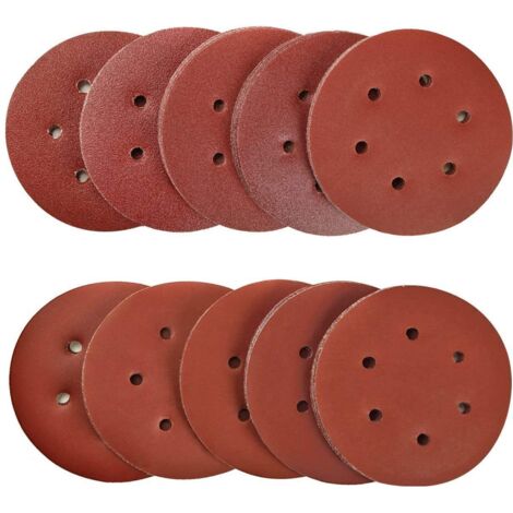 100 Stück 150 mm Schleifscheiben, Schleifscheibe, Schleifscheiben, Körnung 40/80/120/180/320/600/800/1000/1500/2000, ideal zum Schleifen/Polieren/Rostentfernen für 6-Loch-Exzenterschleifer
