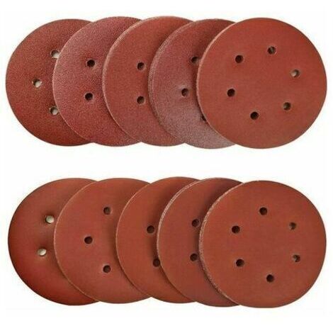100 Stück 150mm Schleifscheiben Schleifpapier Schleifblätter 40/80/120/180/320/600/800/1000/1500/2000 Körnung Ideal zum Schleifen/Polieren/Entrosten für Exzenterschleifer mit 6 Löchern B--TRIMEC