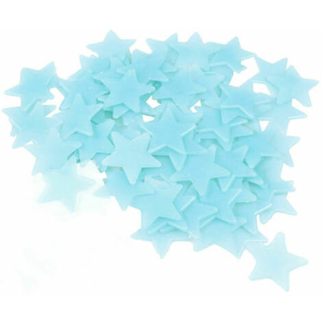 100 Stück 3cm leuchtende Sternaufkleber fluoreszierende Aufkleber 3D dreidimensionale Wandaufkleber leuchtende Kunststoffplatten, gemischte Farben - gemischte Farben