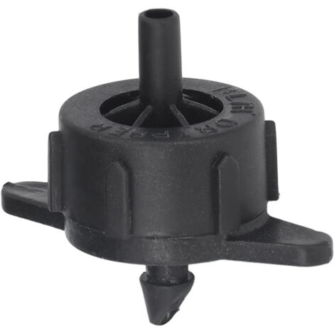 100 Stück 4-mm-Druckausgleichstropfer, gleichmäßiger Durchfluss in PP für großflächige Bewässerung, 4 l/h, Schwarz