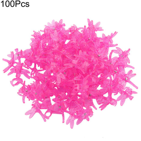 100 Stück Blumenstielclips, Anzuchtstützen für Orchideen, Rosen und Miniaturpflanzen aus rotem Kunststoff