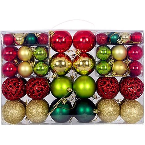 100 Stück/Box Weihnachtskugeln, Baumschmuck, Hängende Weihnachtskugeln