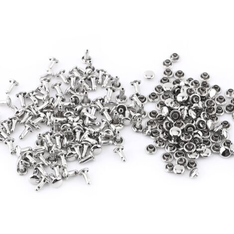 100 Stück Doppelkopf-Rohrnieten für Lederarbeiten und Metallreparaturen
