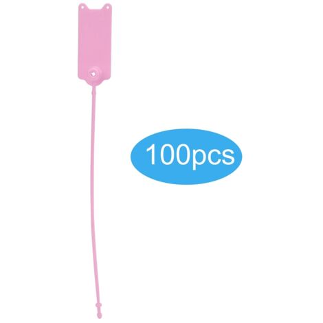 100 Stück Einweg-Kabelbinder, 195 mm, selbstverriegelnd, Diebstahlsicherung für Kleidung, Koffer, Schuhe, Taschen und Etiketten (Pink)