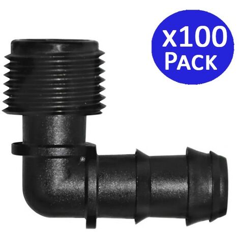 100 Stück Ellbogen Tropfbewässerung 16mm x 1/2''