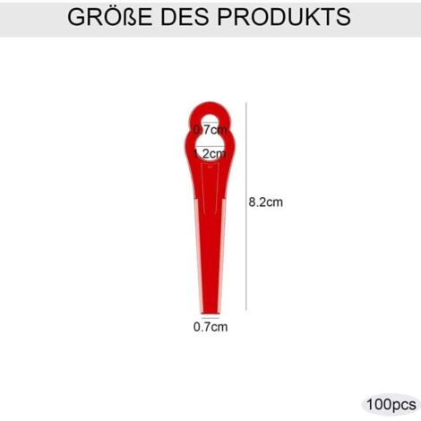 100 Stück Ersatz-Kunststoffmesser, Rasenkantenmesser für Rasenmäher, Kunststoffmesser für Garten- und Rasenkanten