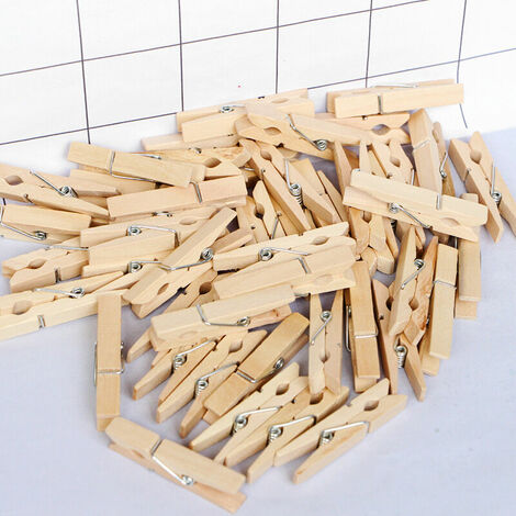 100 Stück Holz-Wäscheklammern Natürliche Wäscheklammer Größe 4,50,7 cm