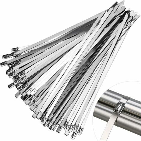 100 Stück Kabelbinder aus Edelstahl – 200 x 4,6 mm – selbstsichernde Kabelbinder für Zuhause, Büro, Garage, Werkstatt