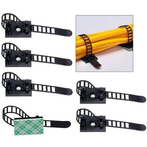 100 Stück Kabelclips, Kabelbinder, Kabelklemmen, selbstklebende verstellbare Nylonkabelbinder und selbstklebende Kabelbinder zur Organisation von Elektrokabeln, Fernsehern, Ladegeräten, PCs usw.