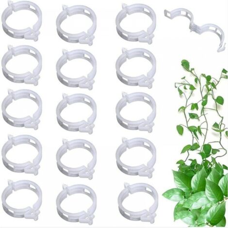 100 Stück Kletterpflanzen-Stützklammern, Pflanzenbinder, Pflanzenklammern für Gemüse, Tomaten, Ranken, weiß