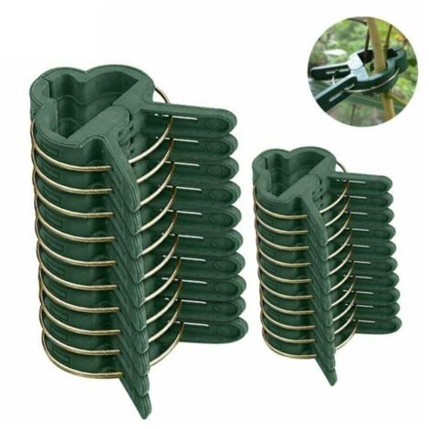 100 Stück Pflanzenclips, wiederverwendbare Tomatenclips für Kletterpflanzen, Grün, 50 große + 50 kleine, MUMU