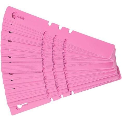 100 Stück Pflanzenstecker aus Kunststoff, PVC-Blumenanhänger zum Aufhängen im Garten, Gartenanhänger, Pflanzenetiketten zur Pflanzenidentifizierung (rosa)