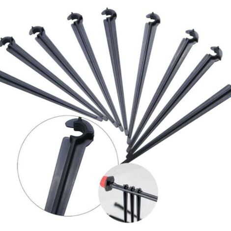 100 Stück poCpo Befestigungspfähle, Rohrhalterungen, Kunststoff-Gartenwerkzeug, für 4/7-mm-Tropfbewässerungsschläuche, Gartenbewässerungsschläuche