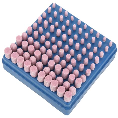 100 Stück rosa Schleifkopf aus geschmolzenem Aluminiumoxid, Schleif- und Polierwerkzeug, Körnung 80, 3 mm Schaft