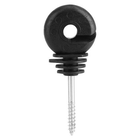 100 Stück schwarze Schraubisolatoren für Elektrozäune, kompatibel mit Draht oder Polyethylenband